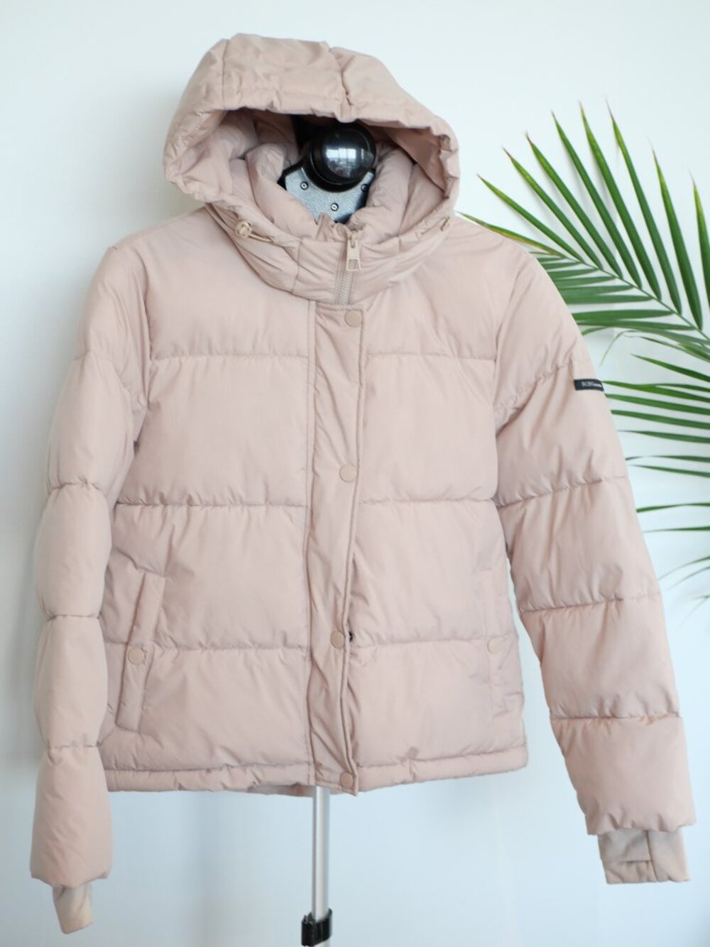 BCBG Generation Blush Pink Hooded Puffer Jacket Size S